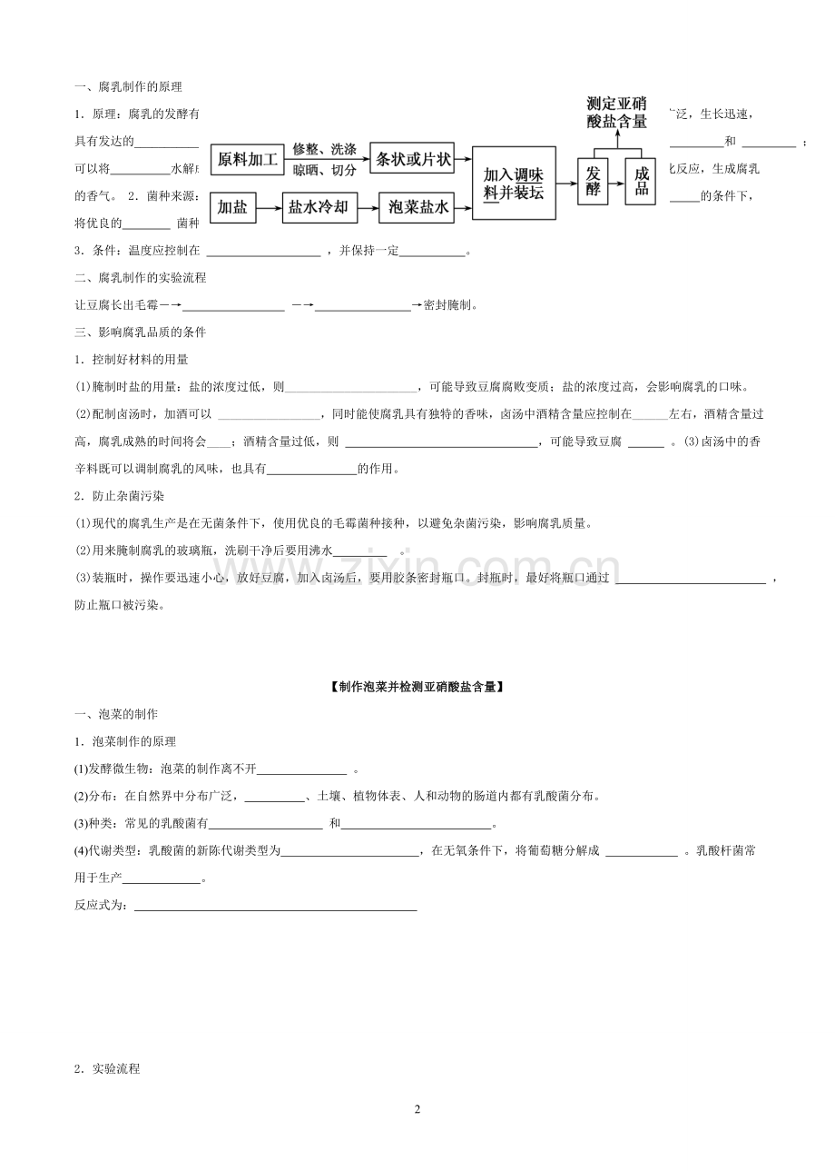 高中生物选修一知识点填空.doc_第2页