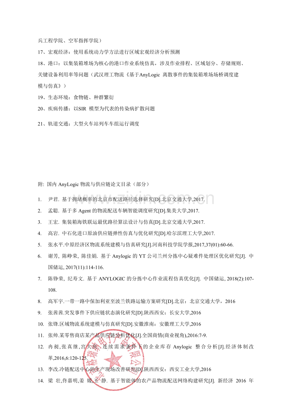 AnyLogic应用领域中文文献汇总.doc_第2页