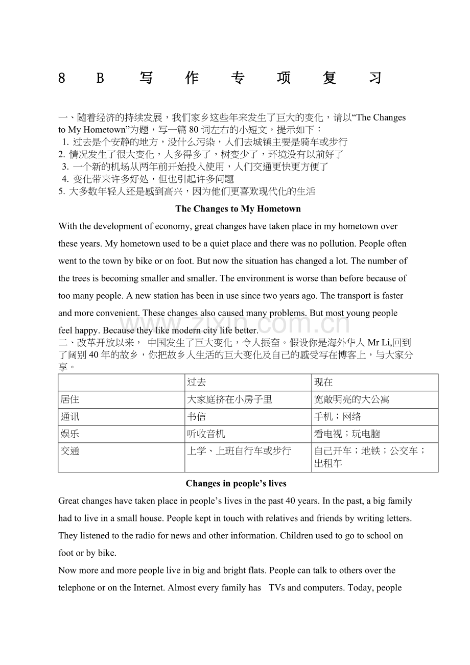 江苏用译林版八年级下册英语复习作文专项练习含答案.doc_第1页