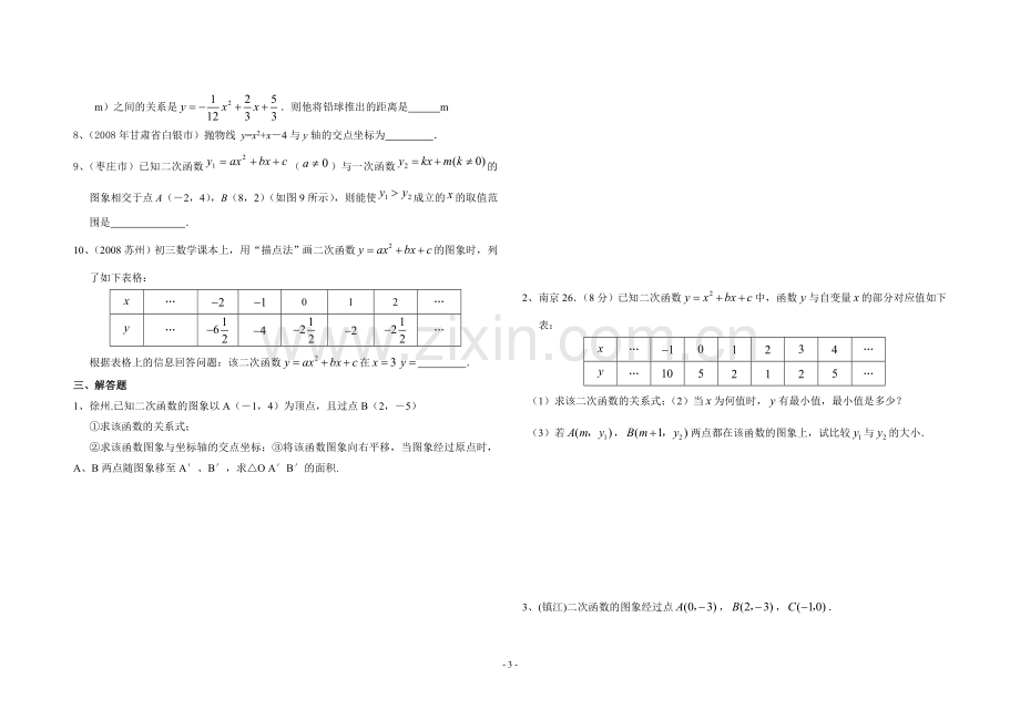 第六章二次函数单元测试题(中考题汇编).doc_第3页