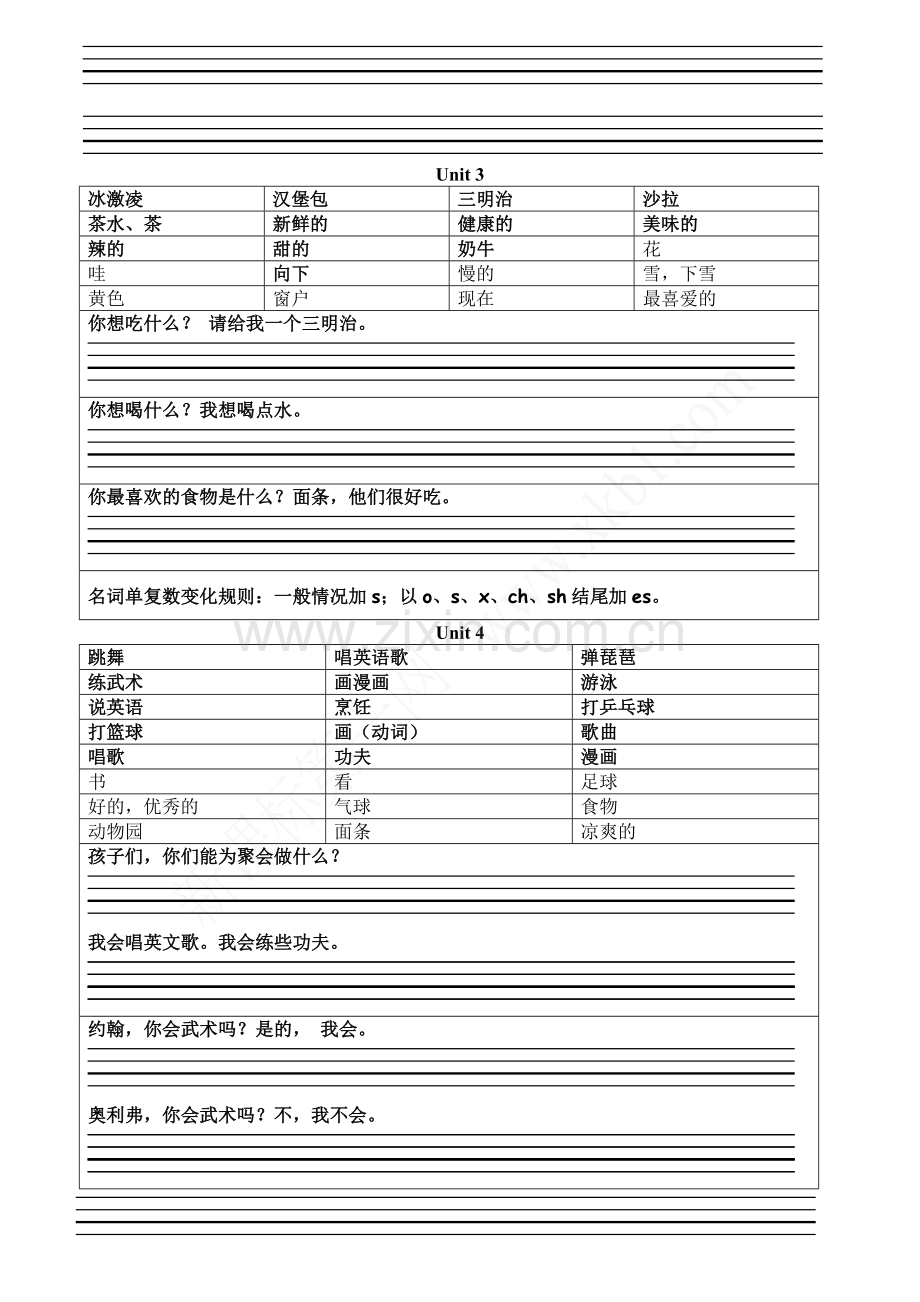 新版小学英语五年级上册四会单词四会句子默写.doc_第2页