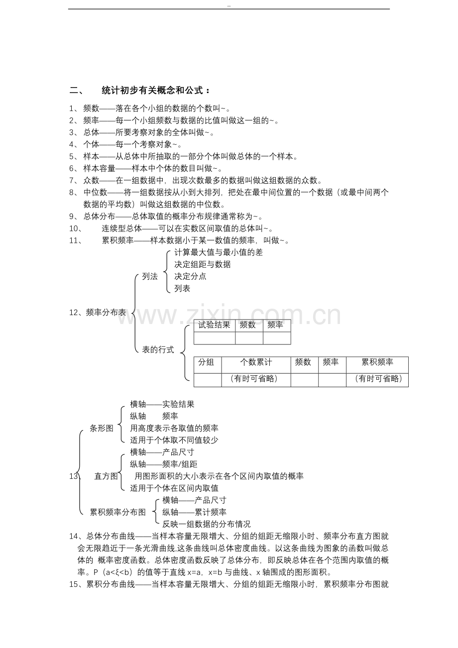 高一数学必修三《统计》知识点+练习+答案(2).doc_第2页