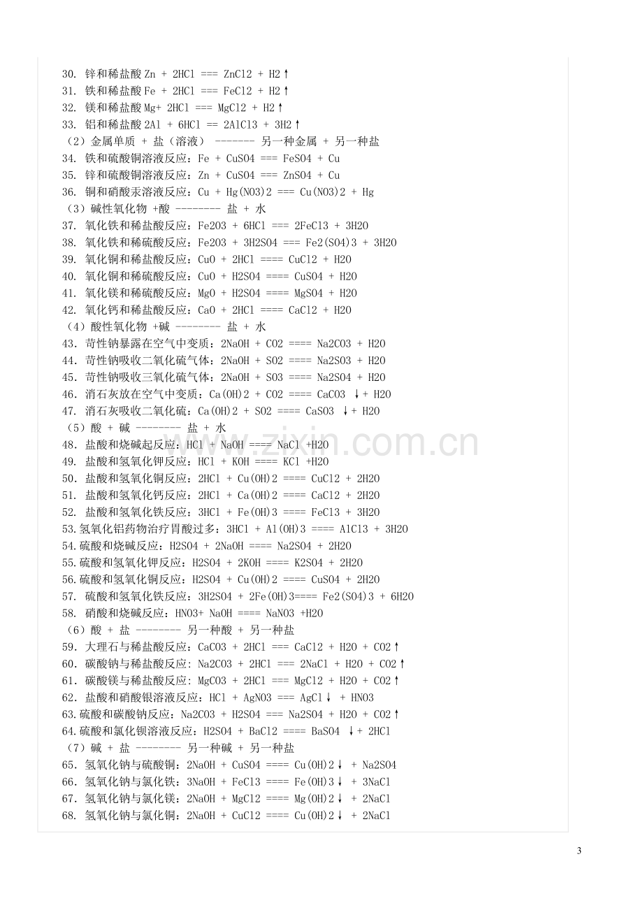 初中化学公式大全-总结复习.doc_第3页