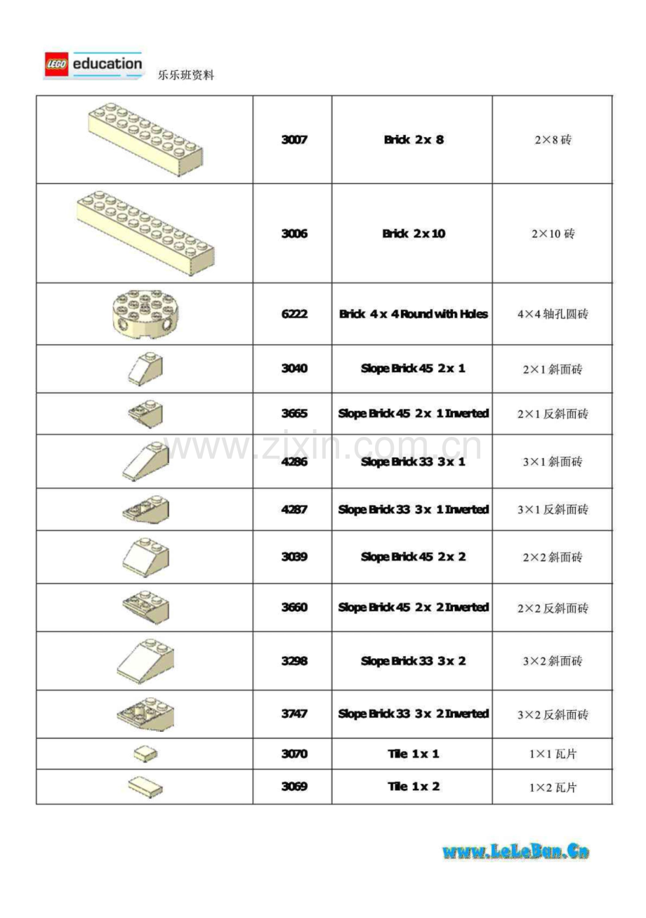 常用乐高零件清单.pdf_第3页
