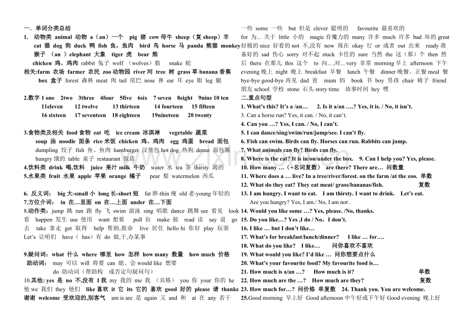 版冀教版三年级英语下册总结.doc_第1页