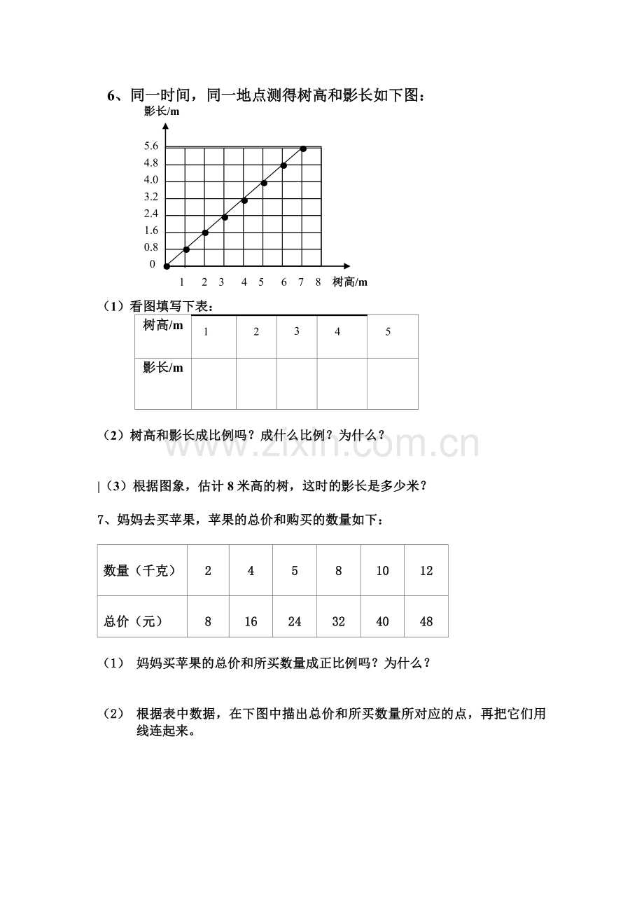 小学六年级正比例、反比例练习题.doc_第3页