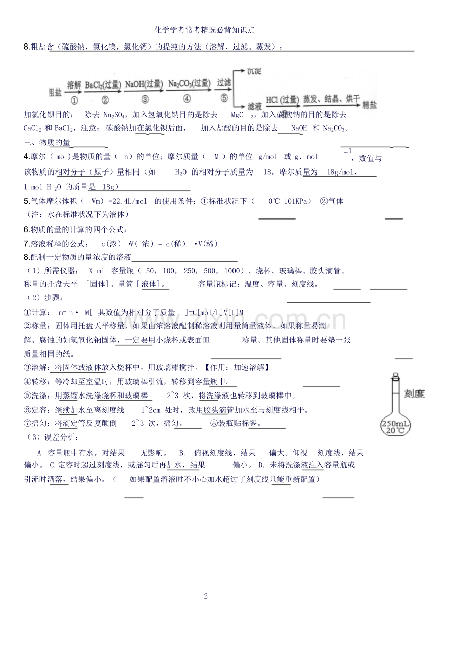 高中化学学业水平测试常考必背知识点.doc_第2页