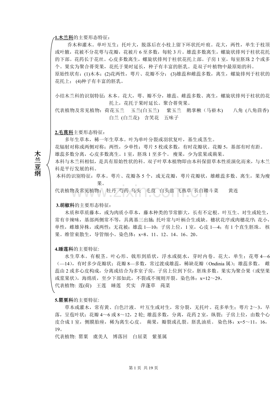 植物学各科特征总结.doc_第1页