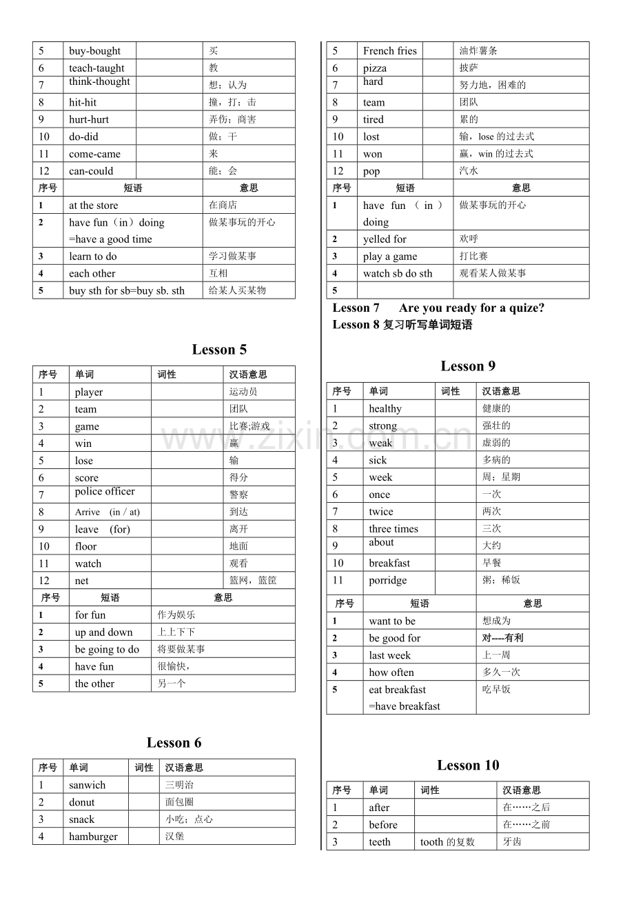 冀教版六年级下册英语重点词汇表.doc_第2页