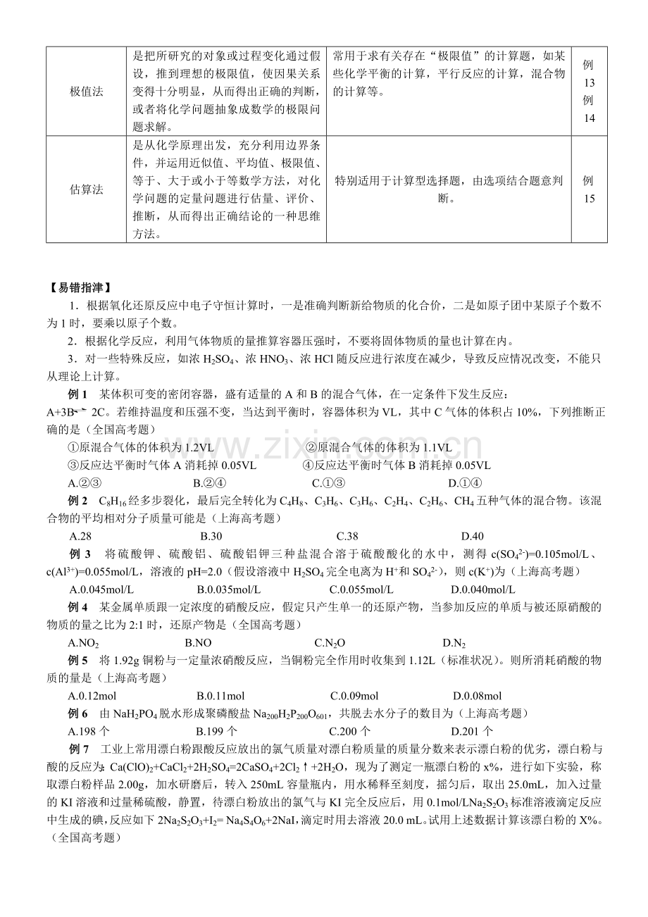 高中化学计算题总结+高考真题练习.doc_第2页