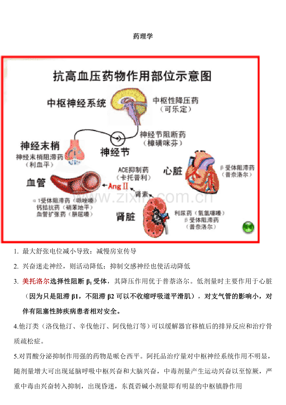 执业药师药理学笔记(含有表格、图、口诀).doc_第1页