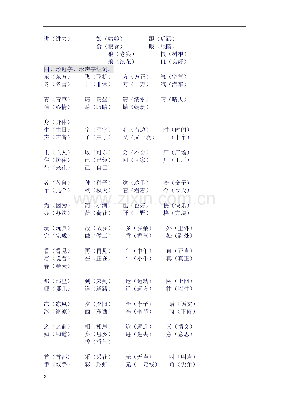 部编版一年级语文下册期末考点分类复习知识点(总归纳).docx_第2页