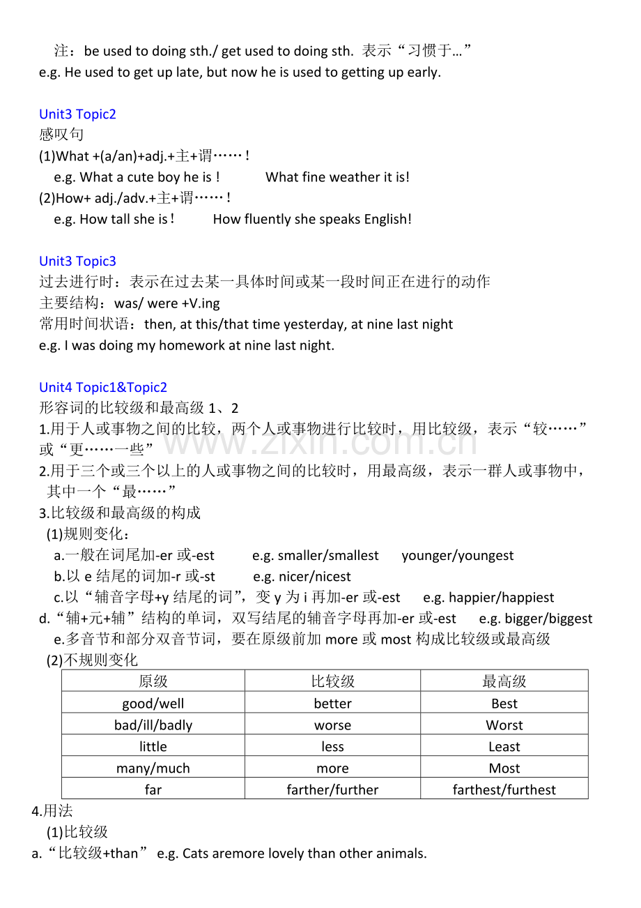 仁爱版八年级上册英语语法复习大纲-共2页.pdf_第3页