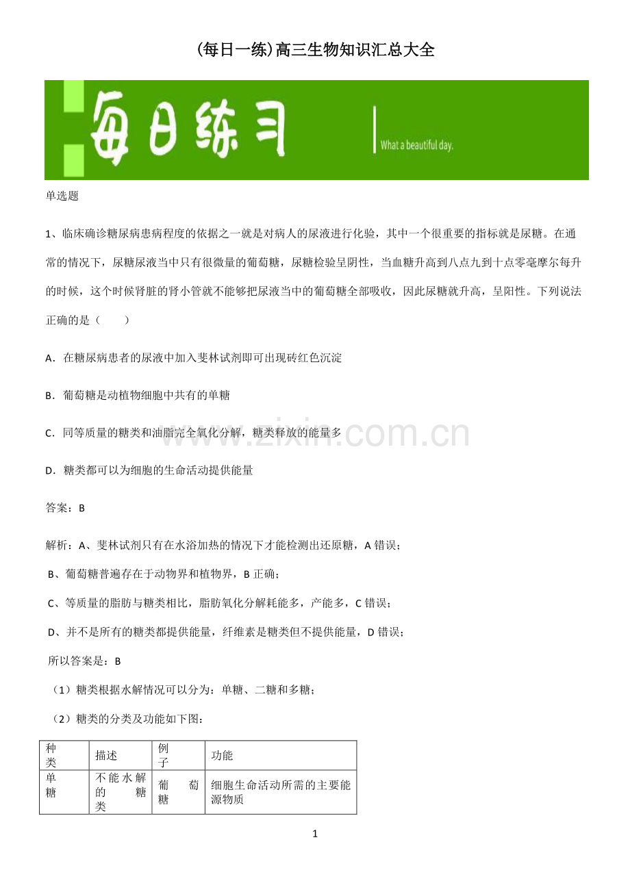 高三生物知识汇总大全.pdf_第1页