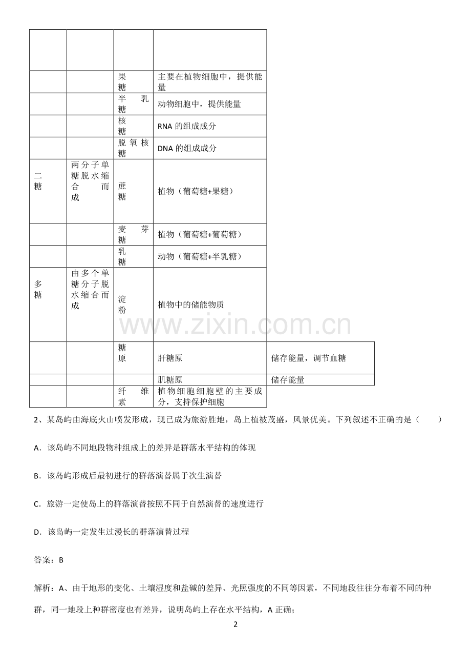 高三生物知识汇总大全.pdf_第2页