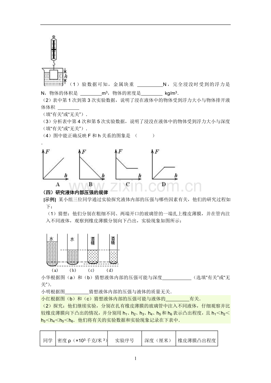 初中物理实验题全部汇总(含答案).doc_第2页