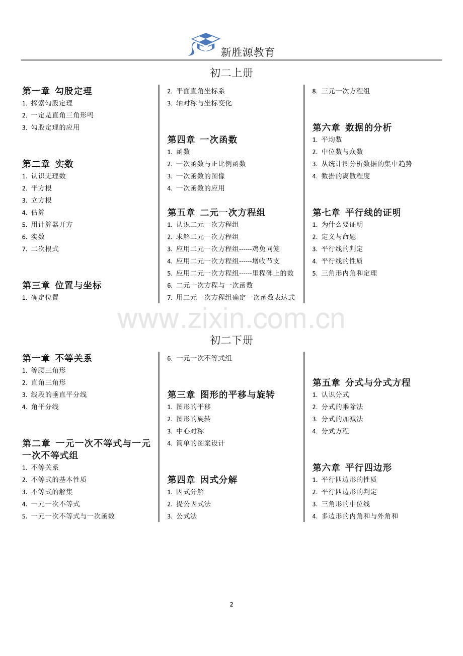 深圳初中数学目录(新课标北师大版).doc_第2页