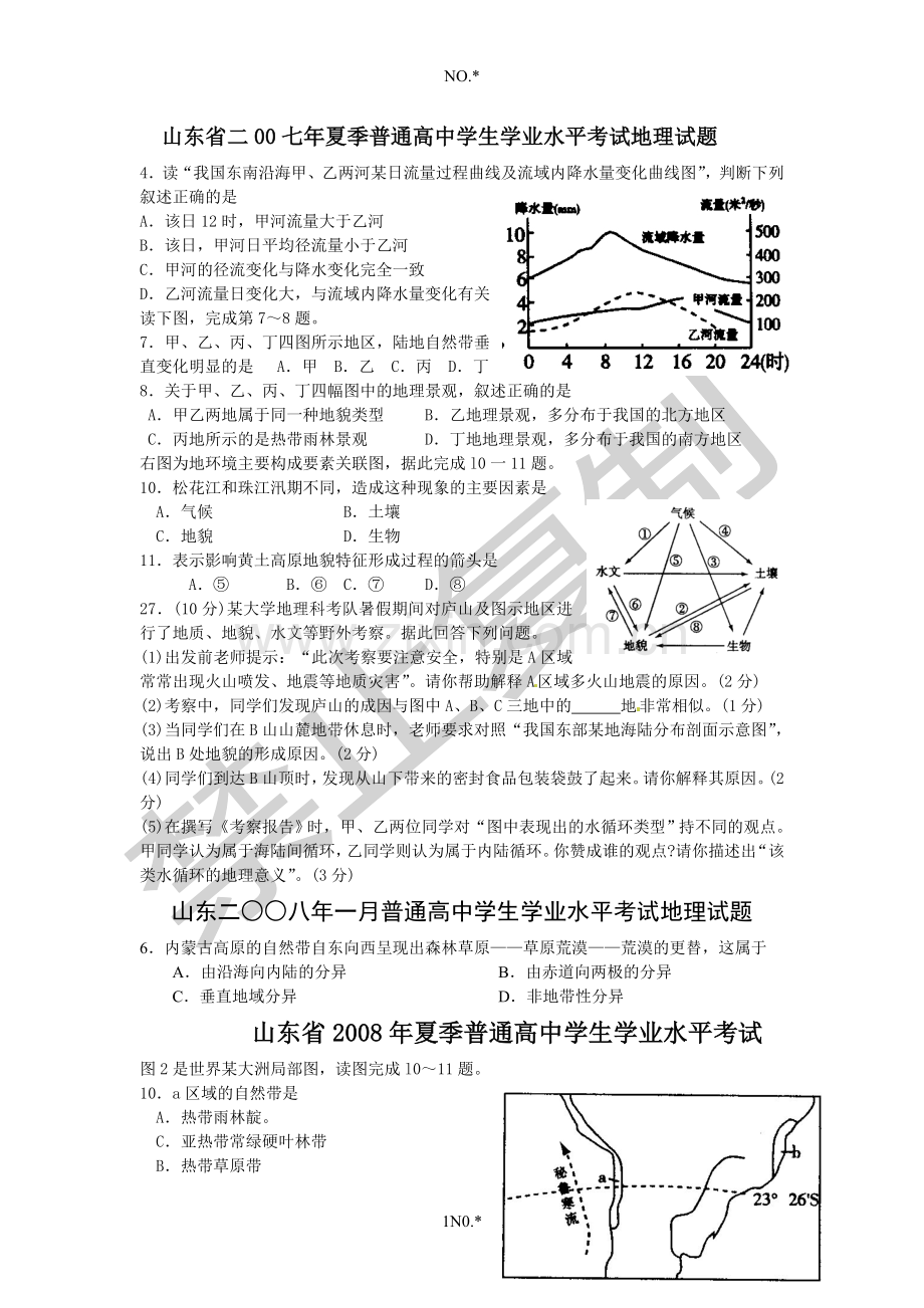 高中会考地理试题汇总.doc_第1页