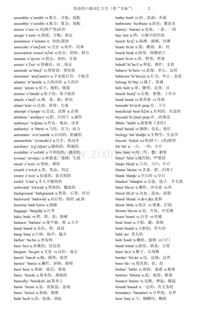 -英语四六级词汇汇总(带音标).doc_第2页