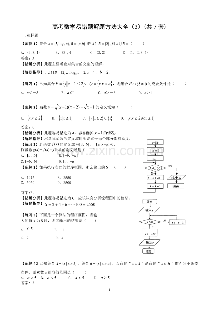 高考数学易错题解题方法(3)共7套免费.doc_第1页