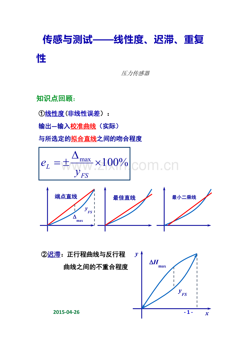 线性度、迟滞、重复性matlab计算.doc_第1页