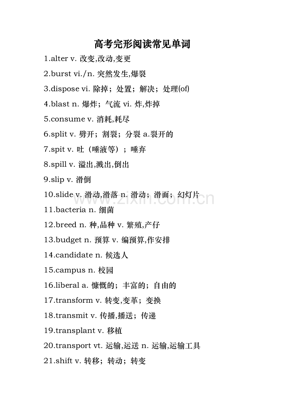 高考完形阅读常见单词.doc_第1页