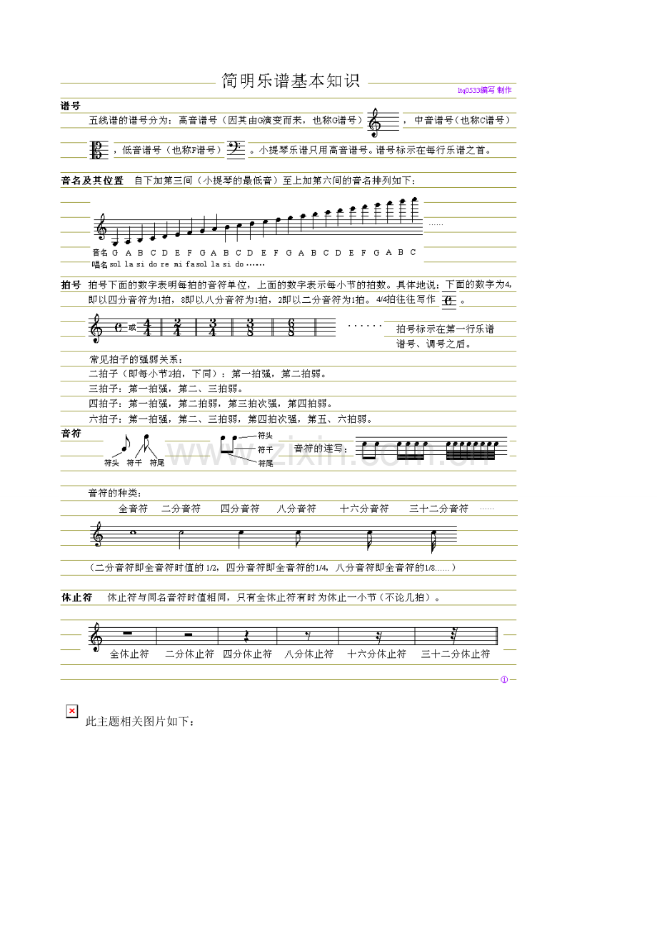 小提琴和五线谱入门基础教程.doc_第2页