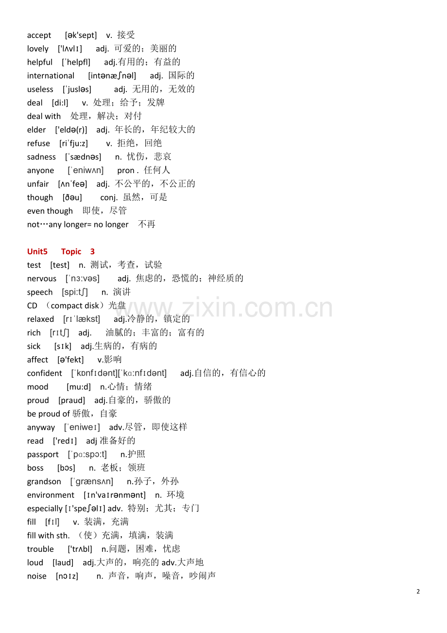 仁爱英语八年级下册单词表带音标.doc_第2页