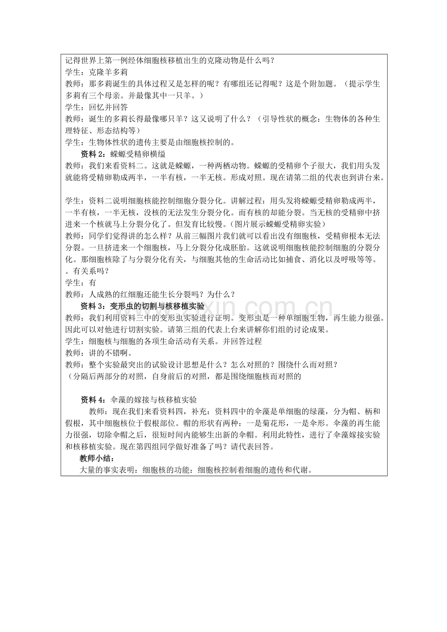 细胞核—系统的控制中心教案.pdf_第2页