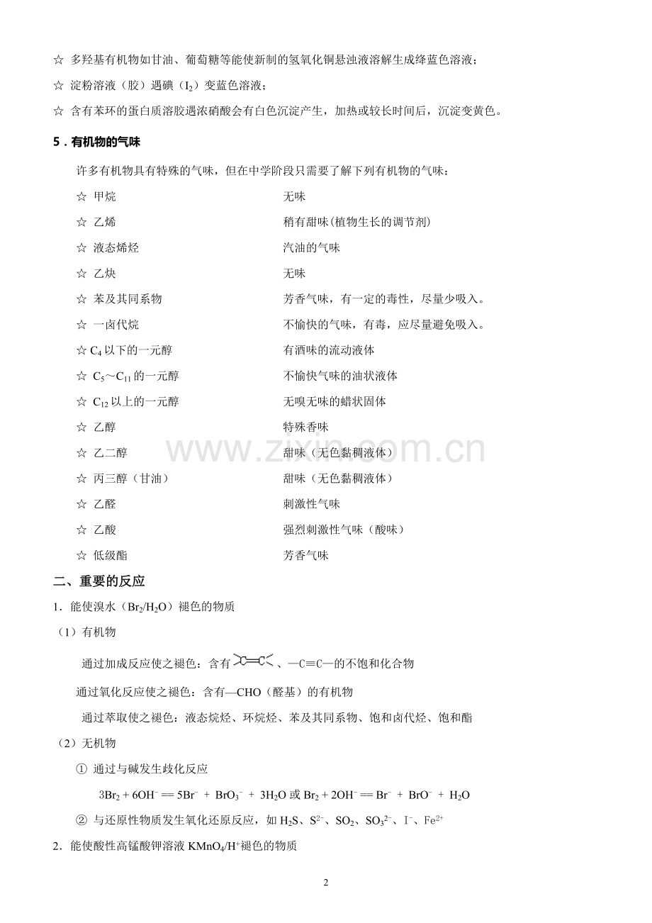 高中化学有机化合物知识点总结.doc_第2页