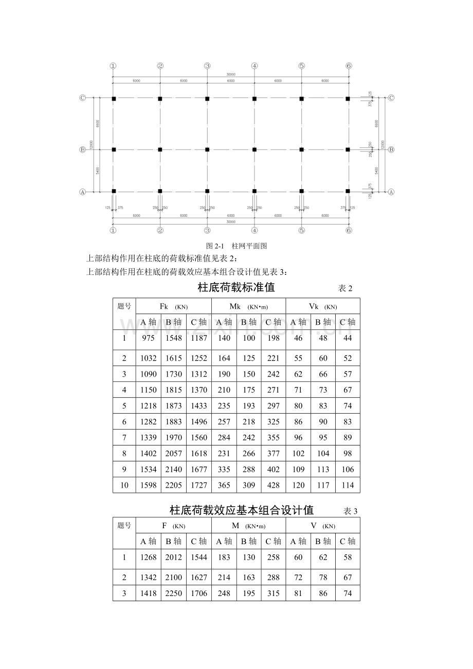 柱下钢筋混凝土独立基础课程设计.doc_第3页