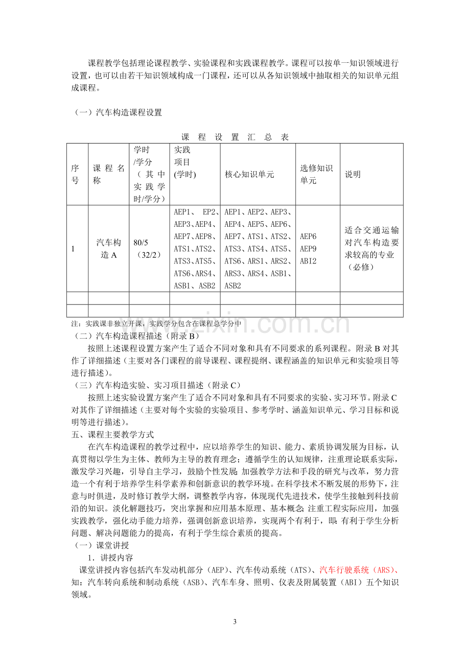 汽车构造课程教学规范.doc_第3页