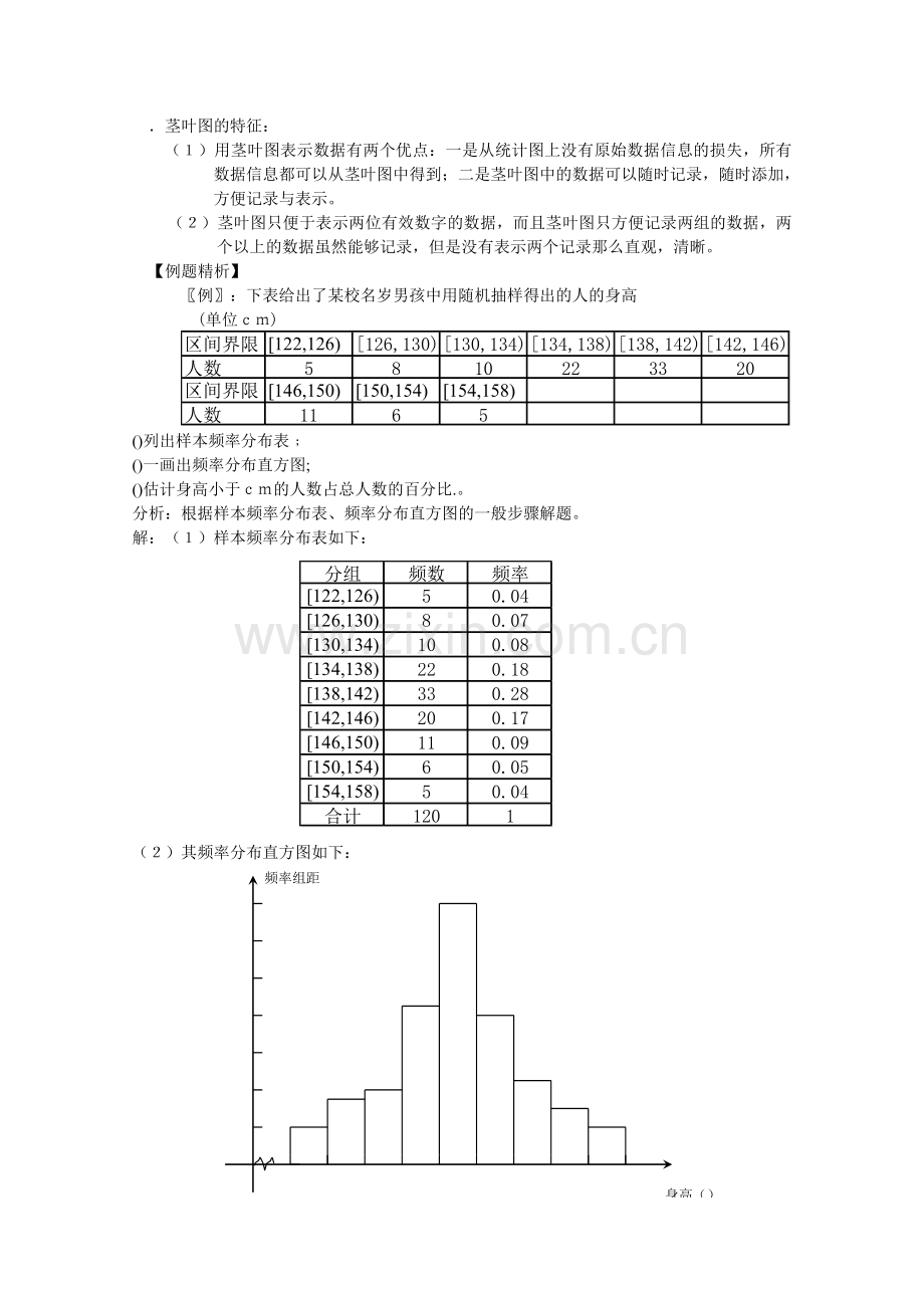 用样本的频率分布估计总体分布教案人教课标版(实用教案).doc_第3页