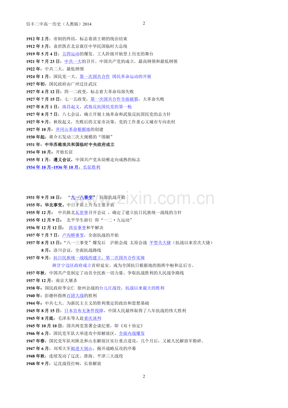 高中历史必修一时间表详细版.doc_第2页