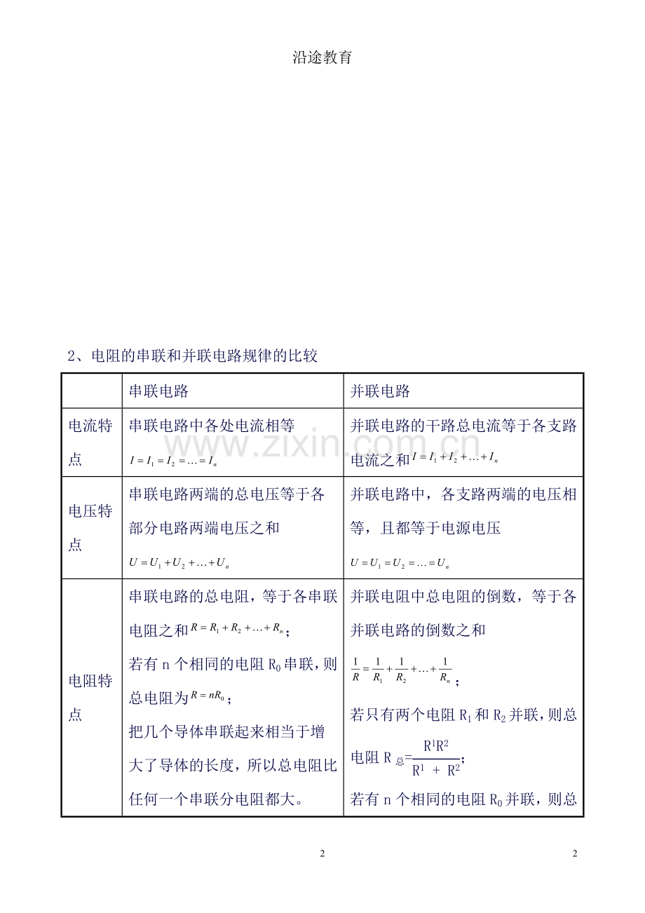 第十七章欧姆定律知识点总结及同步练习(DOC).doc_第2页