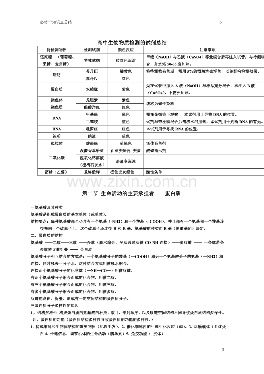 人教版生物必修一期末复习-知识点.doc_第3页