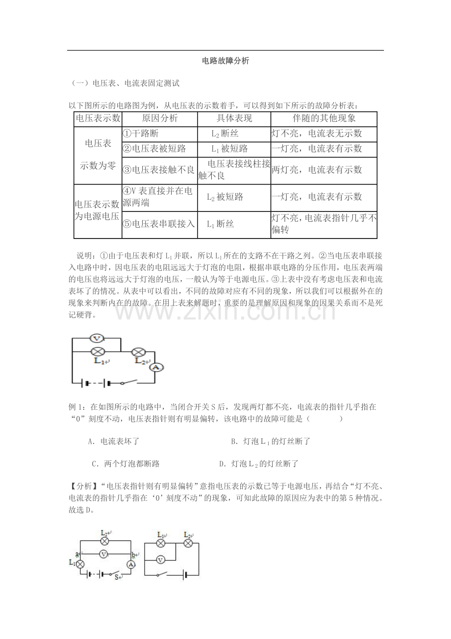 初三物理电路故障分析.doc_第1页