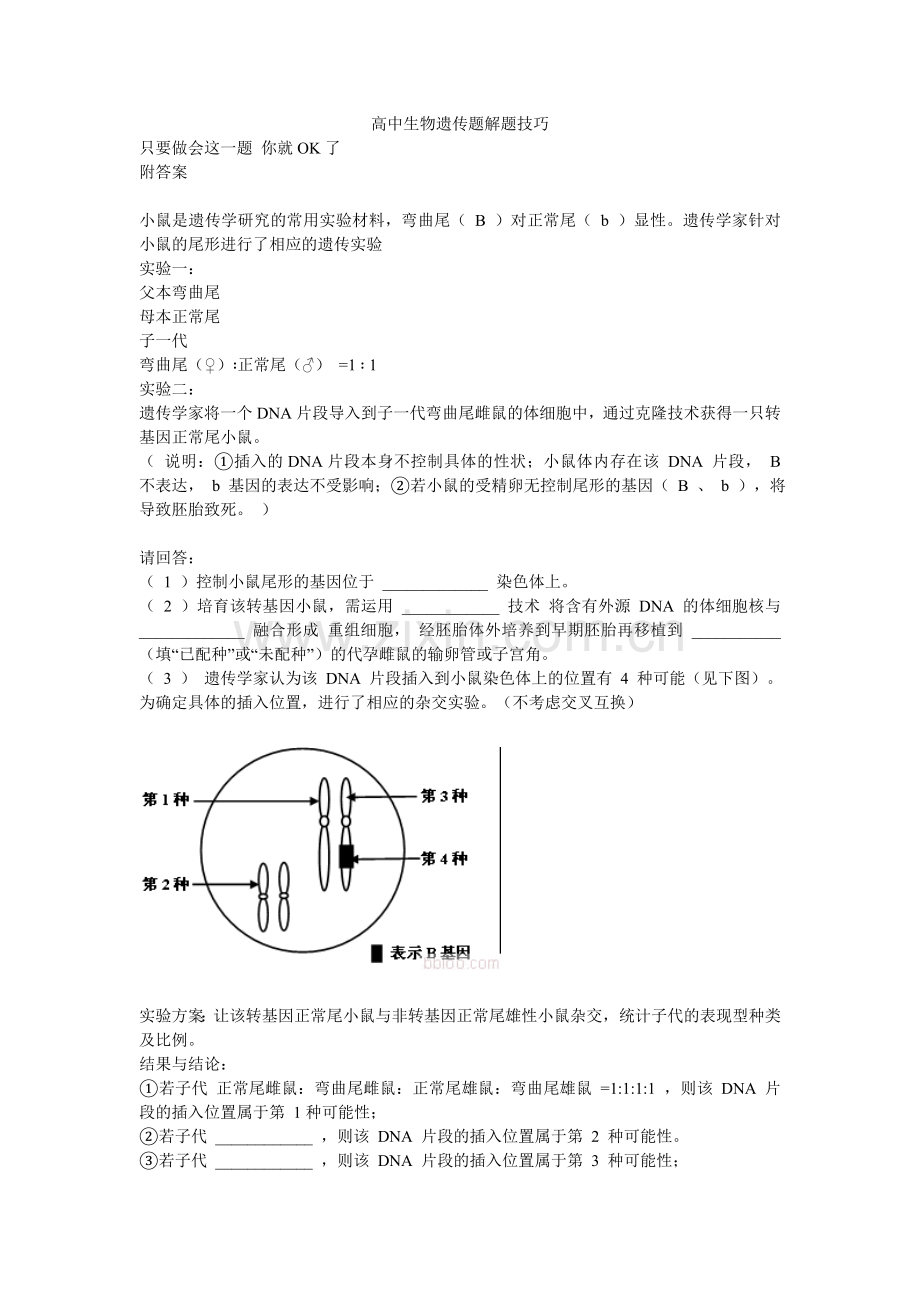 高中生物遗传题解题技巧.doc_第1页