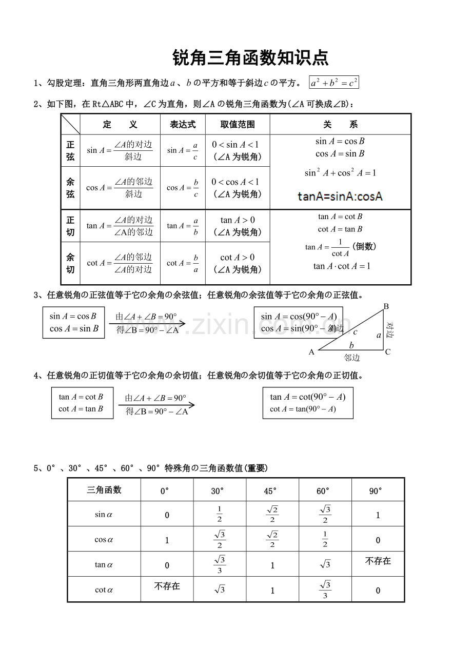 初中三角函数知识点题型总结课后练习196.pdf_第1页