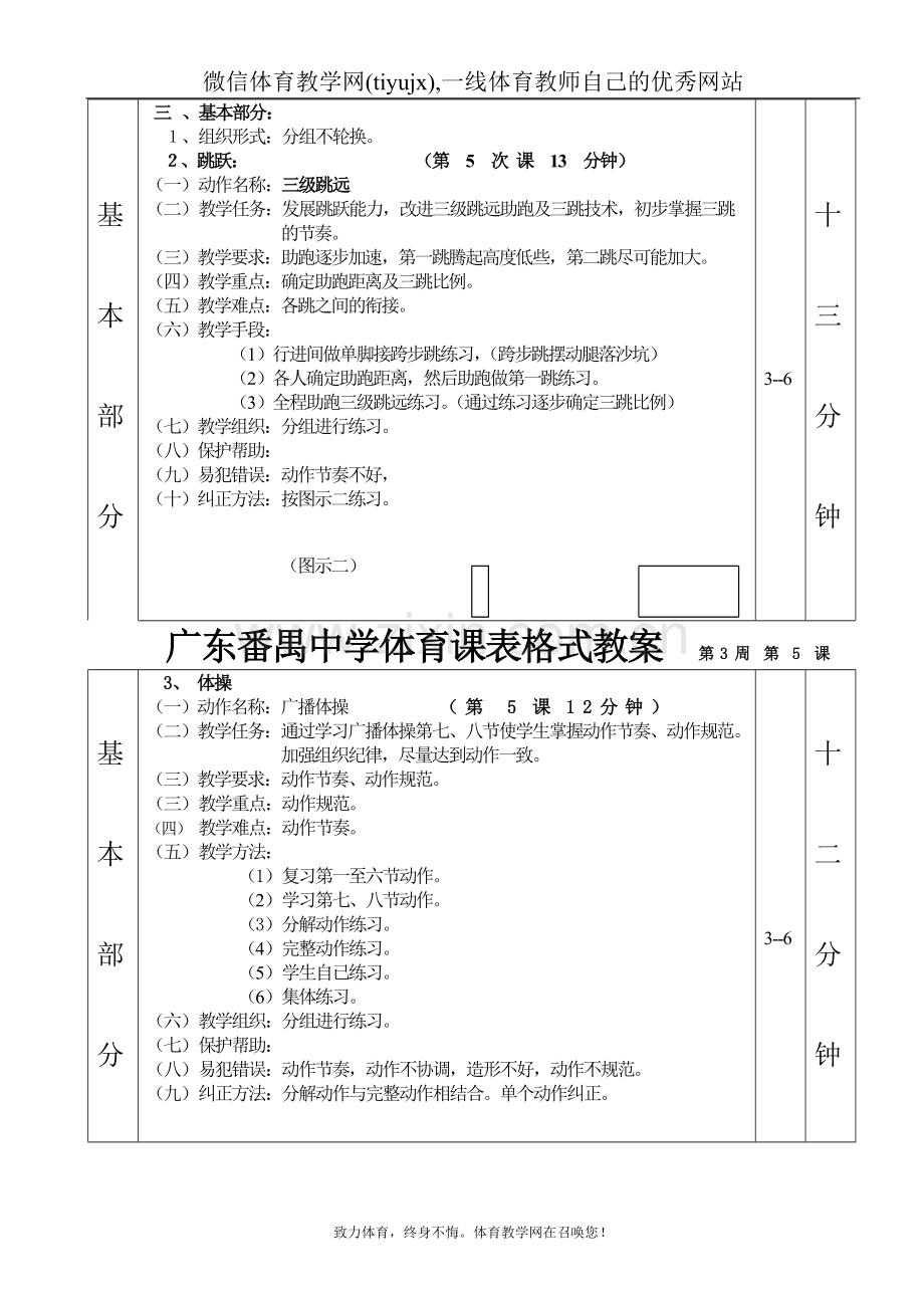 高中二年级体育与健康教案第五课表格式教案.doc_第2页