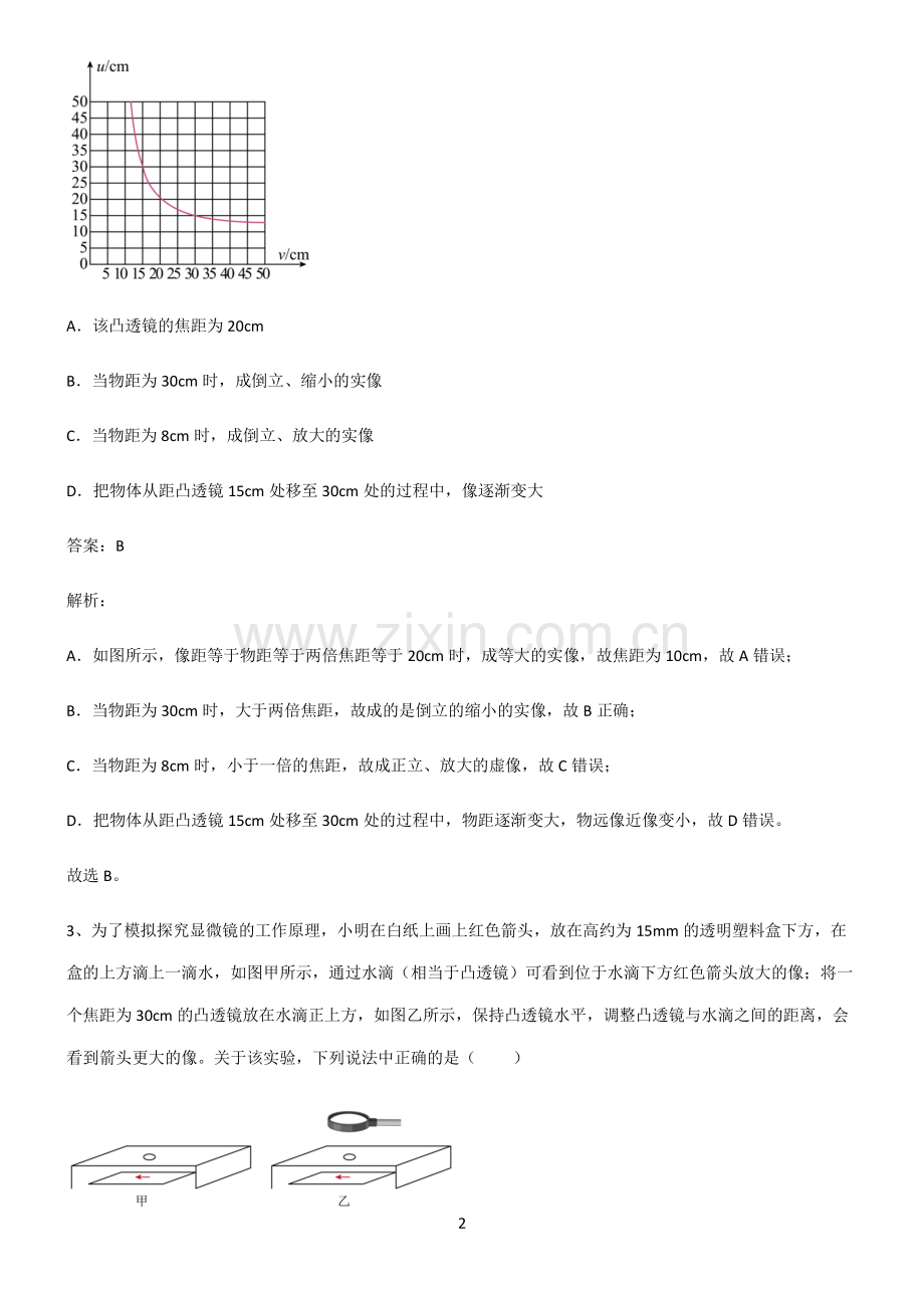 人教版初中物理透镜及其应用考点总结.pdf_第2页