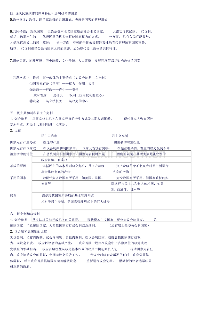 高中政治选修三国家组织与国际常识知识点整理超细加上答题思路整理.doc_第2页