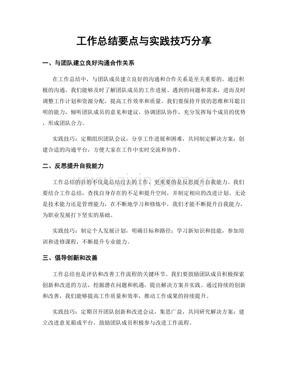 工作总结要点与实践技巧分享.docx_第1页