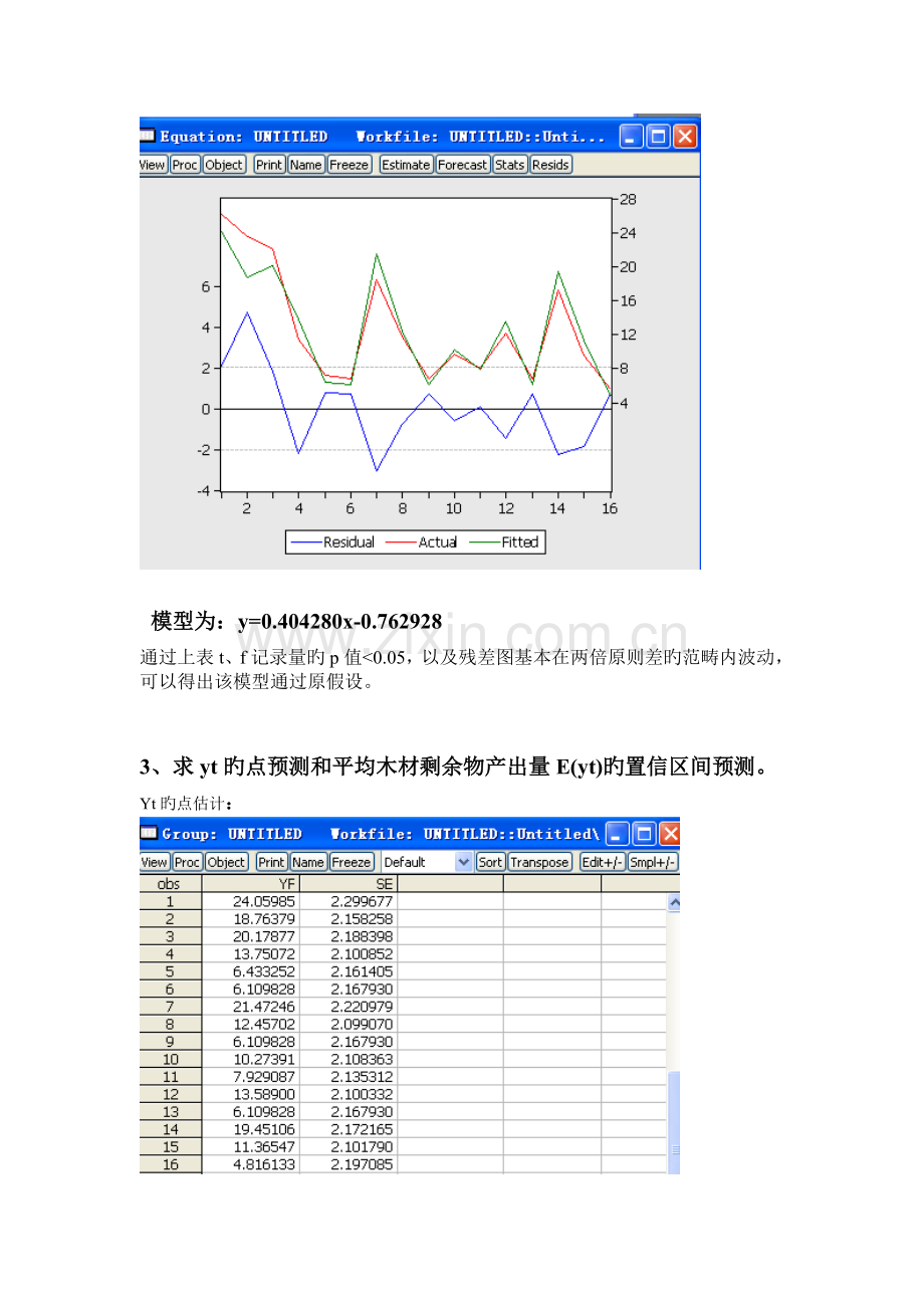 计量经济学-一元线性回归预测模型-Eviews6.doc_第3页