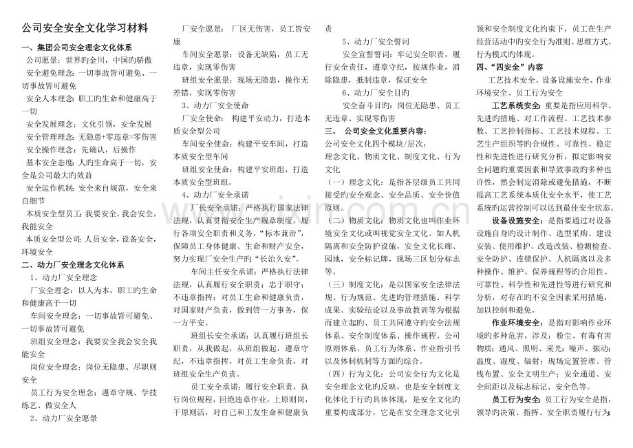 公司安全文化培训材料--打印1.doc_第1页