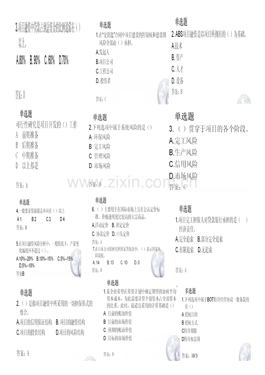 项目融资与风险管理(串讲资料).docx_第2页