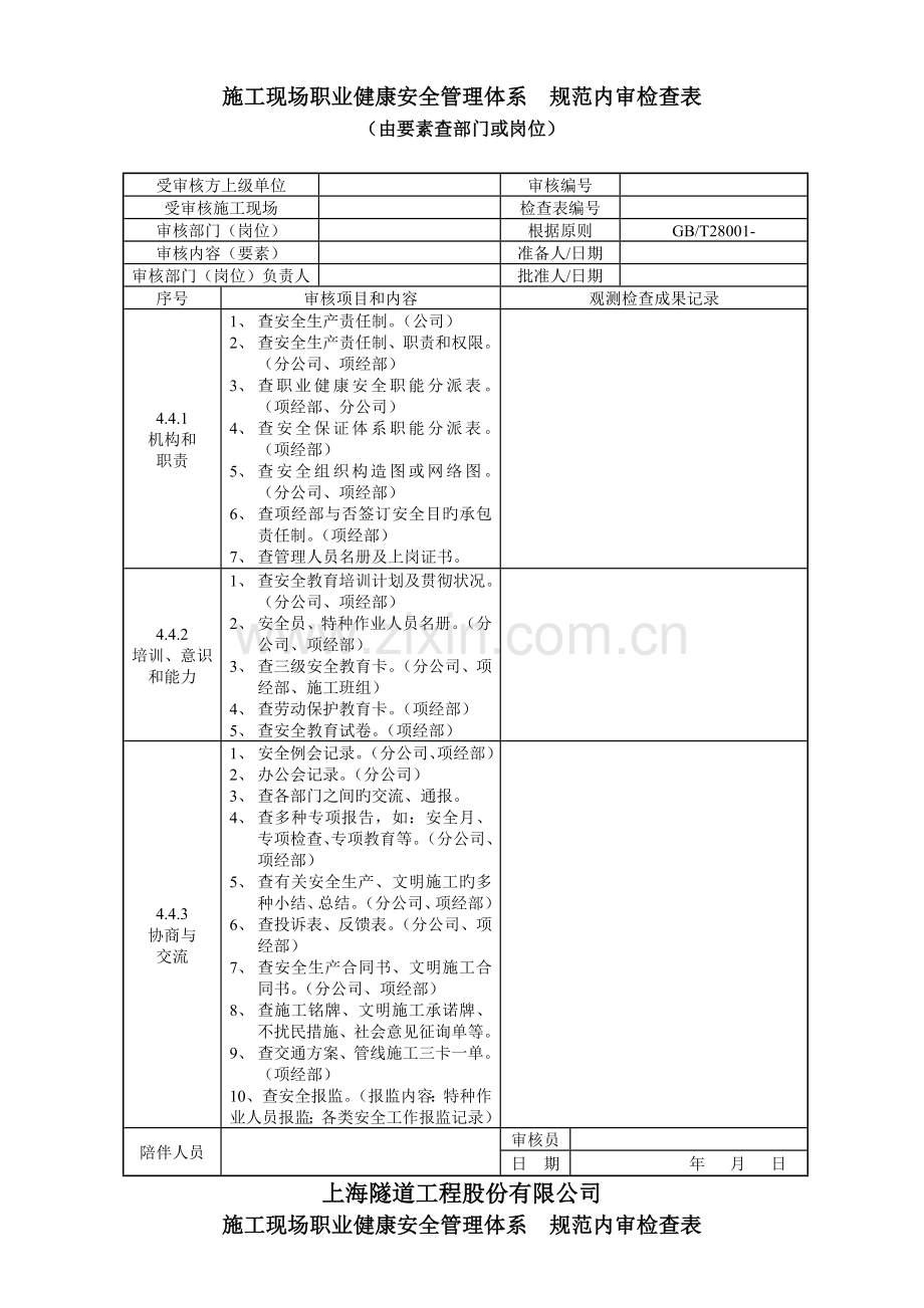 内审员职业健康安全体系检查表.doc_第2页