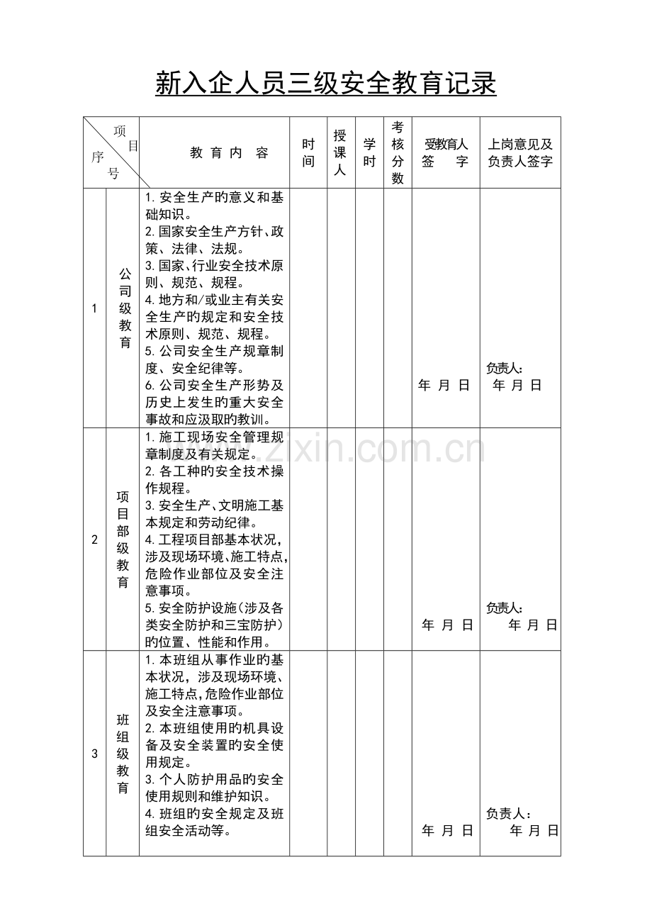 职工安全教育培训档案(2).doc_第3页