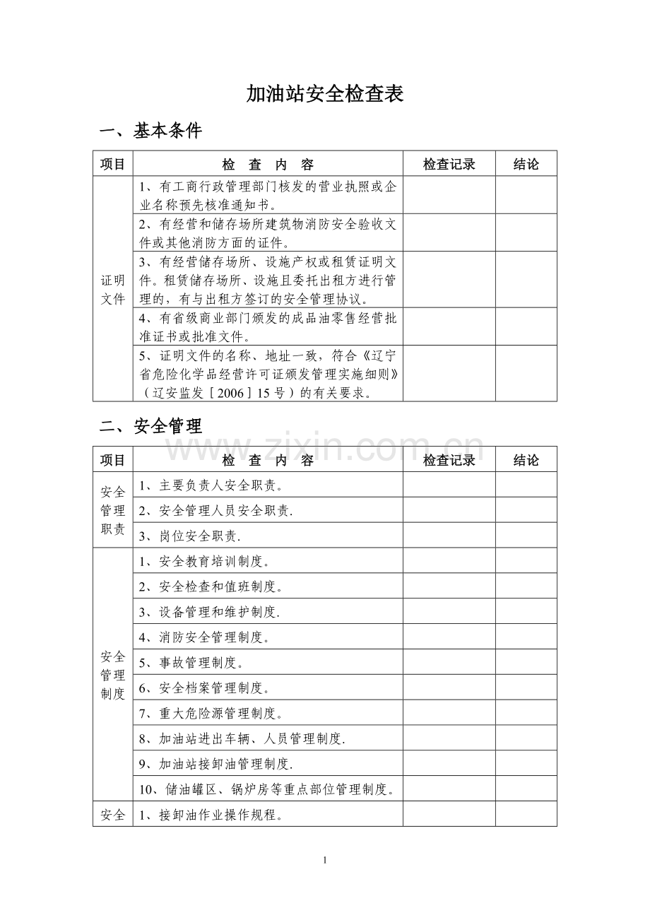 安全评价师安全检查表示例.doc_第1页