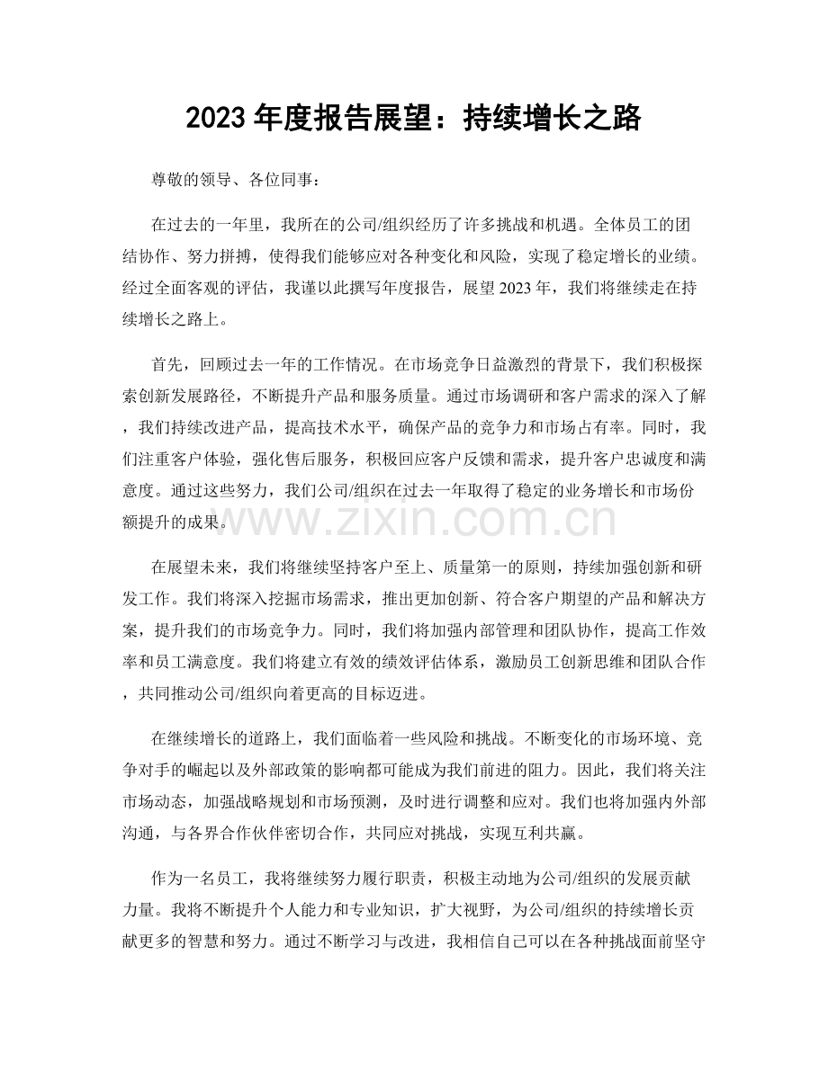 2023年度报告展望：持续增长之路.docx_第1页